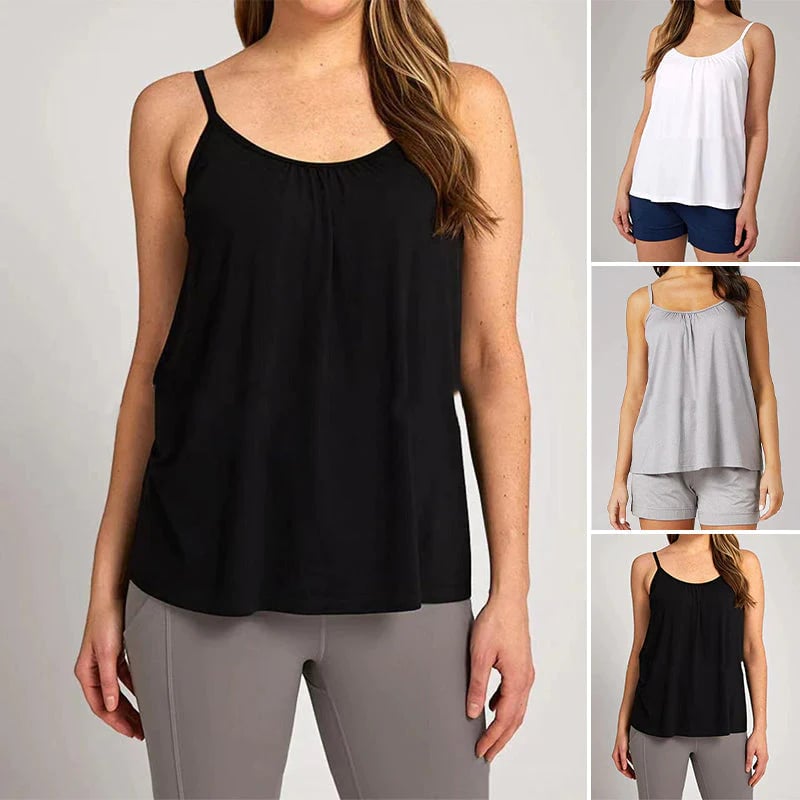 💥Clearance Sale💥Loose-Fitting Tank Top With Built-in Bra